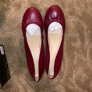 J. Crew Cece leather flats Matador Red Size 10 NIB
